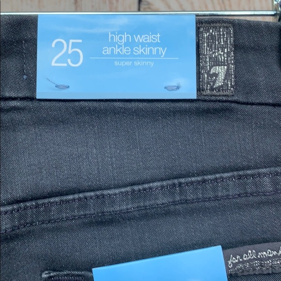 NWT 7 For All Mankind Black Grey High Waist Ankle - Picture 5 of 8